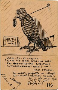 Avto-karikatura kot pticn